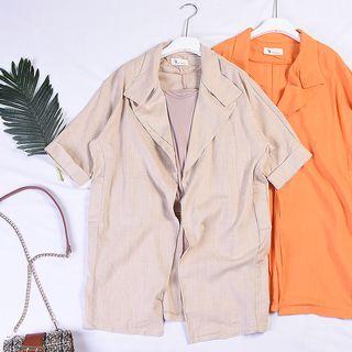 Short-sleeve Open Front Jacket