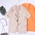 Short-sleeve Open Front Jacket
