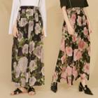 Floral Print Wide-leg Chiffon Pants