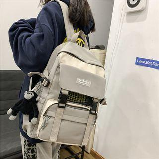 Two-tone Snap Buckle Multi-section Backpack