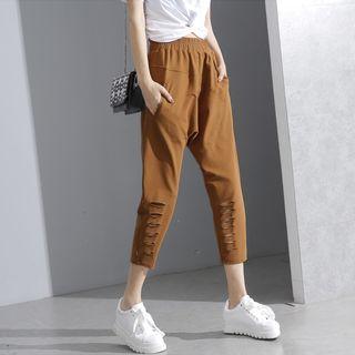 Ripped Cropped Harem Pants