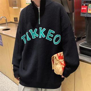 Half-zip-lettering Sweater