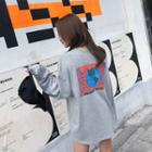 Globe Print Loose-fit Sweatshirt