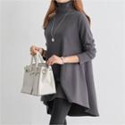 Turtle-neck Fleece-line Mini Dress