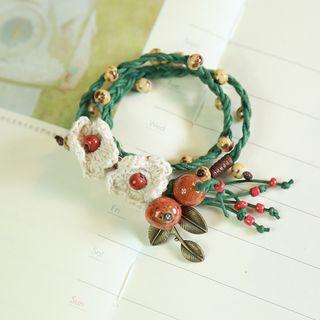 Floral Beaded Bracelet As Shown In Figure - One Size