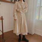 Long-sleeve Midi Shirt Dress / Skirt