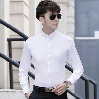 Long-sleeve Plain Shirt / Set