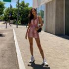Spaghetti-strap Snake Print Minidress