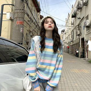 Striped Pullover Stripe - Blue & Pink & Yellow - One Size