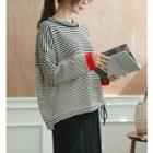Contrast-cuff Stripe Sweater