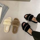 Fluffy Beaded Sandals