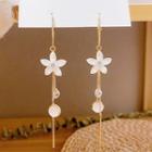 Flower Drop Earring Cs0153 - 1 Pr - Gold - One Size