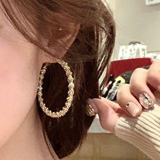 Statement Big Hoop Earrings 1 Pair - Gold - One Size