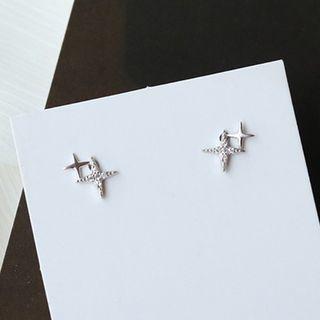 925 Sterling Silver Star Earring 925 Silver - Silver - One Size