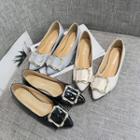 Pointy-toe Buckled Low-heel Pumps