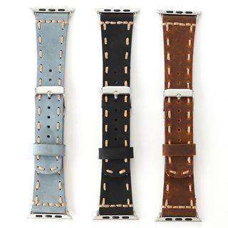 Stitching Faux Leather Apple Watch Band