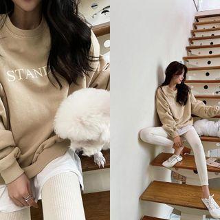 Drop-shoulder Standard Print Sweatshirt