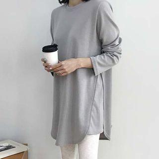 Round-hem Long Sweatshirt