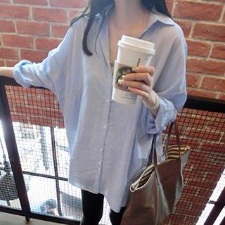 Long-sleeved Gauzy Shirt