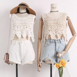 Cropped Crochet Tank Top
