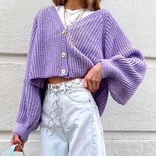 Batwing-sleeve Cropped Cardigan