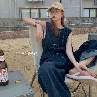 Sleeveless Tank Top Denim Rompers