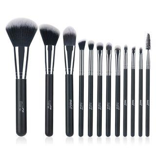 Set Of 12: Makeup Brush Black - One Size
