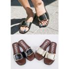 Belted-detail Slide Sandals