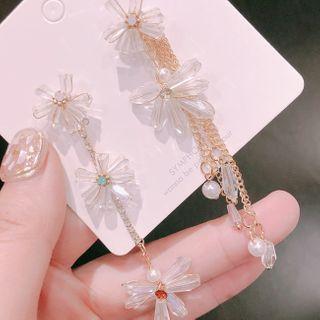 Crystal Flower Non-matching Earring