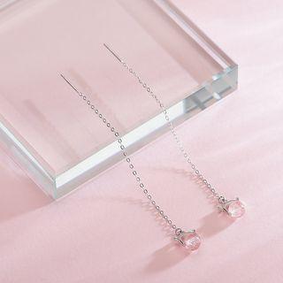 Beaded Threader Earring Es611 - 1 Pc - As Shown In Figure - One Size