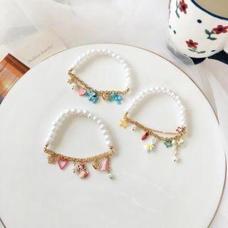 Animal Alloy Faux Pearl Bracelet