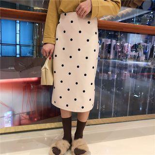 Polka Dot Midi H-line Skirt