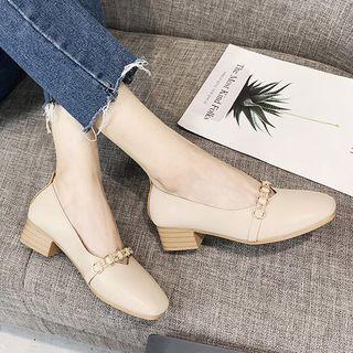 Low Heel Faux Leather Flats