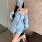 Loose-fit Light Shirt / Elastic High-waist Shorts