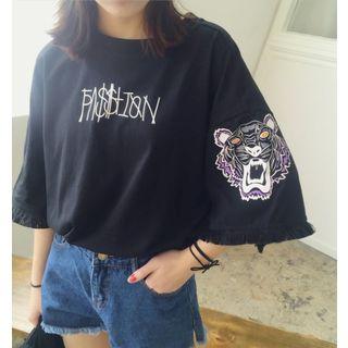 Fray Print Short-sleeve T-shirt