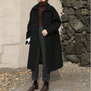 Medium Long Loose-fit Woolen Jacket