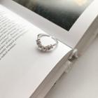 Rhinestones 925 Sterling Silver Open Ring K524 - One Size