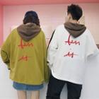 Couple Matching Letter Printed Hooded Pullover