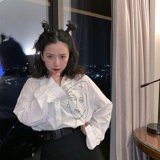 Face Print Shirt White - One Size