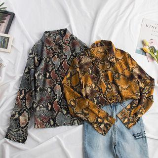 Long-sleeve Snake Print Shirt
