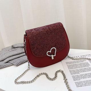 Sequin Saddle Crossbody Bag