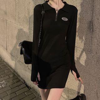 Long-sleeve Half Zip Dress