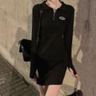 Long-sleeve Half Zip Dress