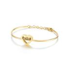 Fashion And Elegant Plated Gold Heart-shaped Mama 316l Stainless Steel Bangle Golden - One Size