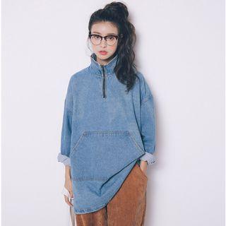 Zip Denim Long Top