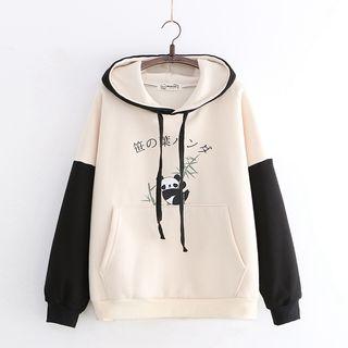 Panda Print Hoodie Off-white - One Size