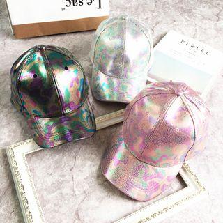 Camouflage Print Metallic Baseball Cap