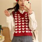 Heart Pattern Sweater Vest