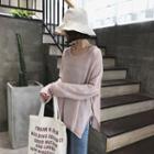 Slit-side Long-sleeve Knit Top