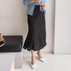 Dotted Long Mermaid Skirt Black - One Size